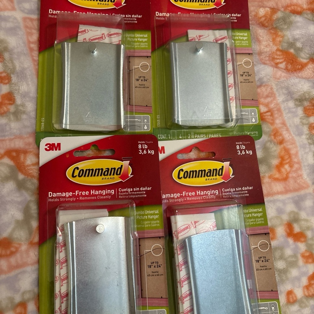 4 Command Silver Picture Hanging Strips